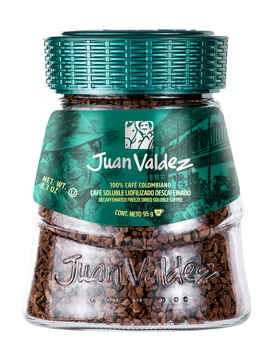 Cafea solubila liofilizata Decaf, 95g, Juan Valdez
