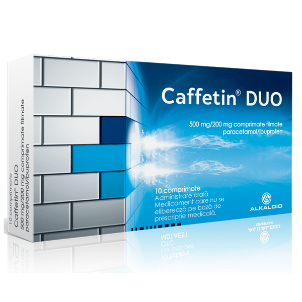 Caffetin Duo 500 mg/200 mg, Alkaloid | 10 comprimate filmate