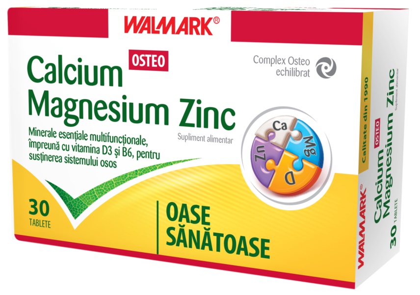 Calciu Magneziu Zinc Osteo, Walmark | 30 tablete