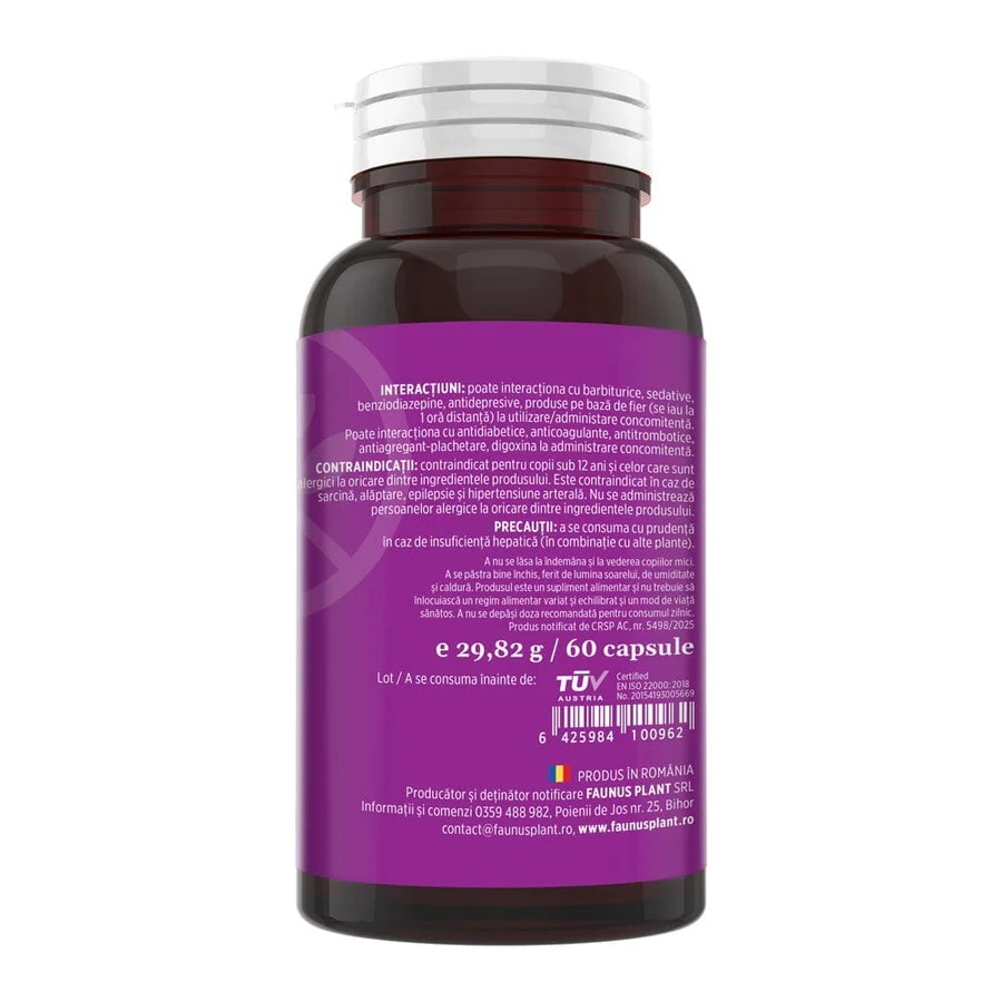 Calmenor Noapte – Formulă naturală cu plante, vitamine și melatonină pentru somn odihnitor și confort în menopauză. Flacon 60 capsule - poza 2