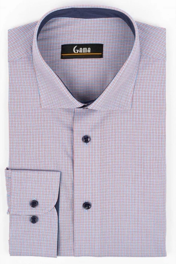 Camasa barbati 24-1917 Regular Fit , bleu/carouri rosu si alb, Gama | marimea 41/42