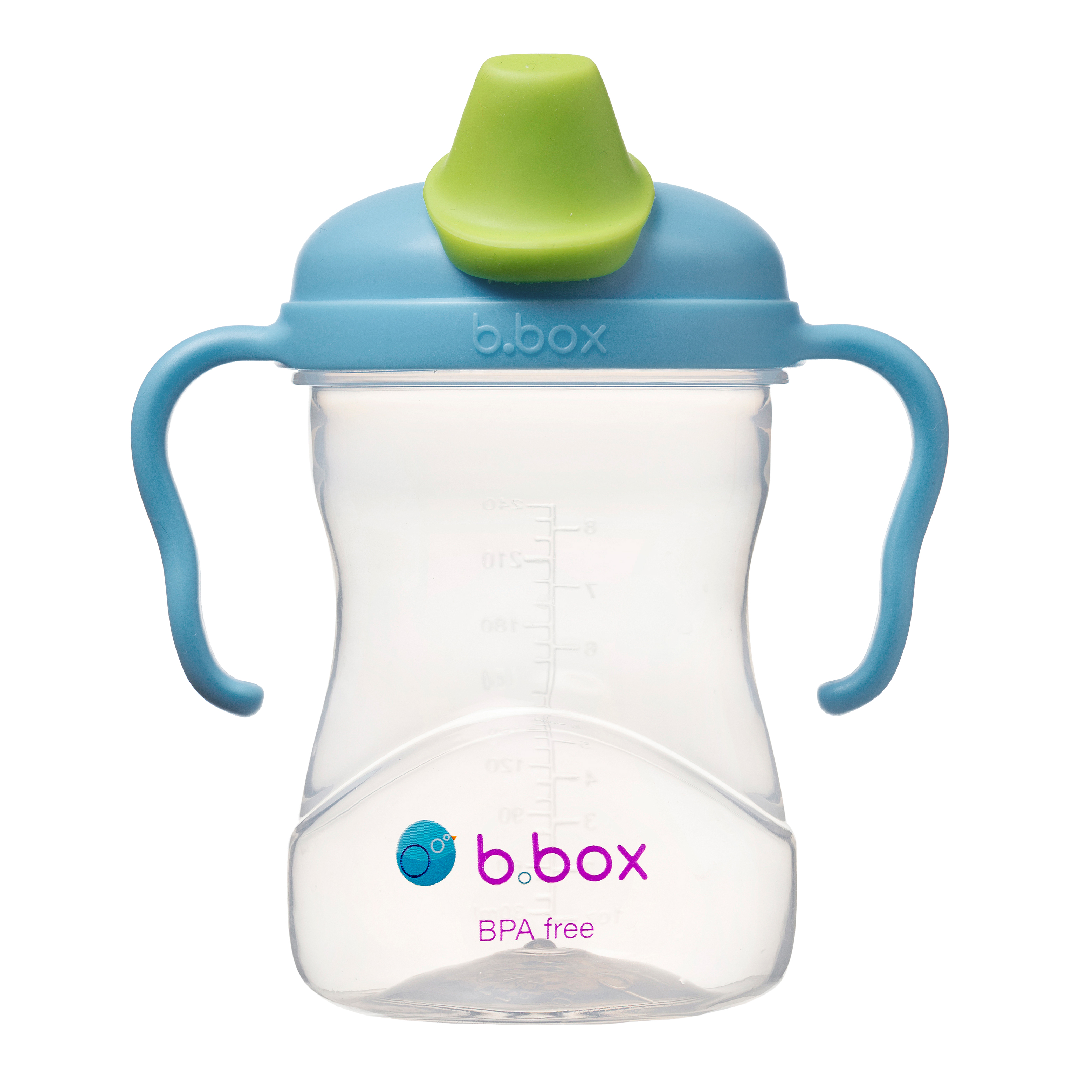 Cana de tranzitie cu cioc, +4l, Albastru/Verde, 240 ml, B.box