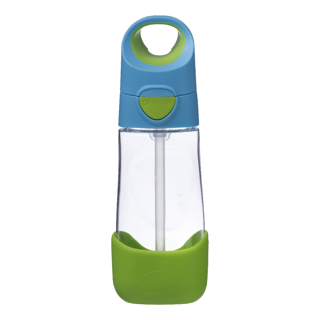 Cana din tritan cu pai, 12 luni+, Verde/Albastru, 450 ml, B.Box