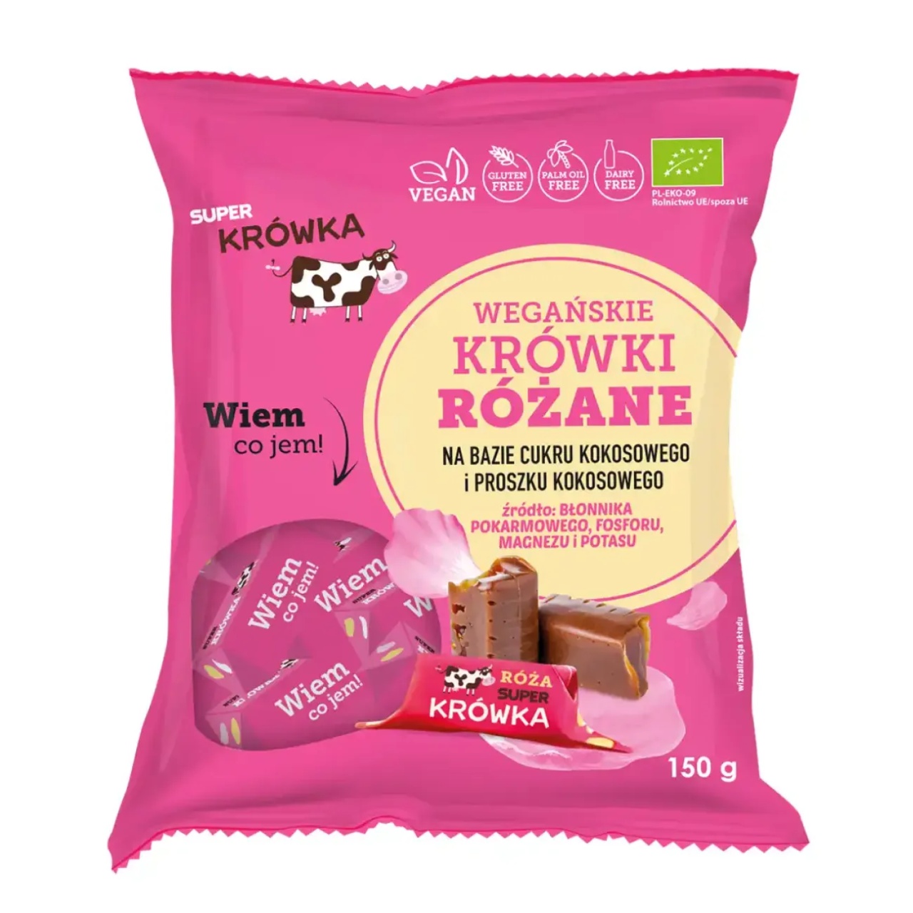 Caramele cu aroma trandafir Eco, 150g, Super Fudgio
