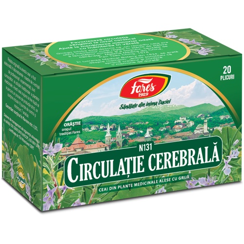 Ceai Circulatie Cerebrala, N131, 20 plicuri, Fares