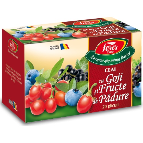 Ceai cu goji si fructe de padure, 20 plicuri, Fares