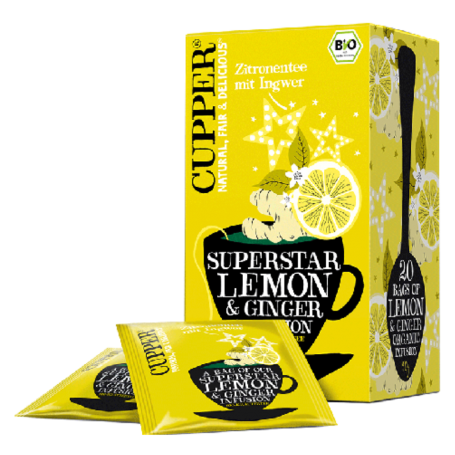 Ceai de lamaie cu ghimbir Eco SuperStar, 50g, Cupper