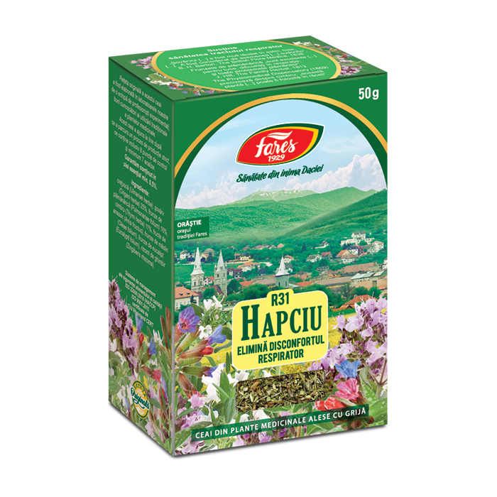 Ceai Hapciu elimina disconfortul respirator, 50g, Fares
