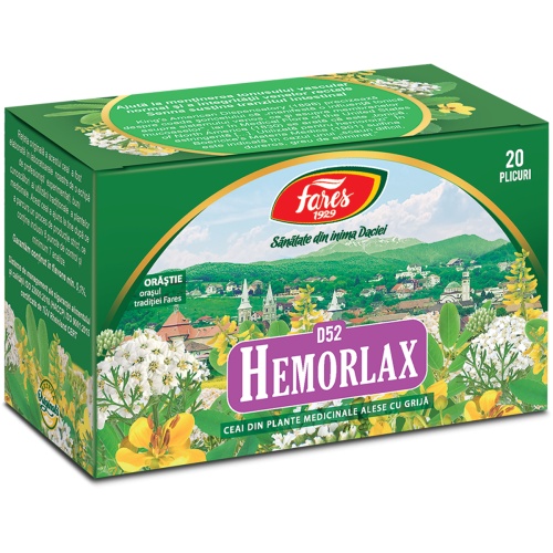 Ceai Hemorlax, D52, 20 plicuri, Fares