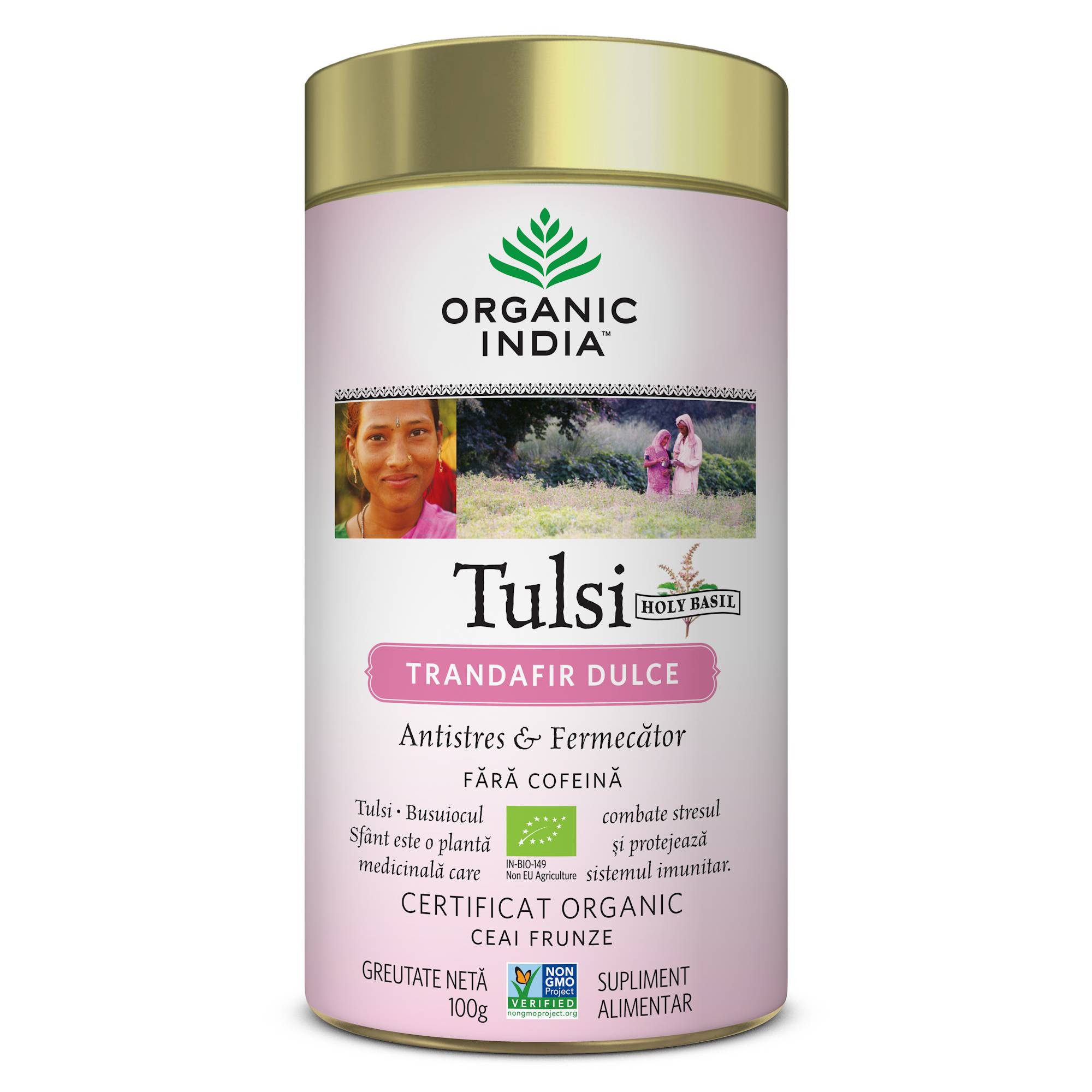 Ceai Tulsi cu Trandafir dulce - eco-bio - 100g - Organic India - poza 2