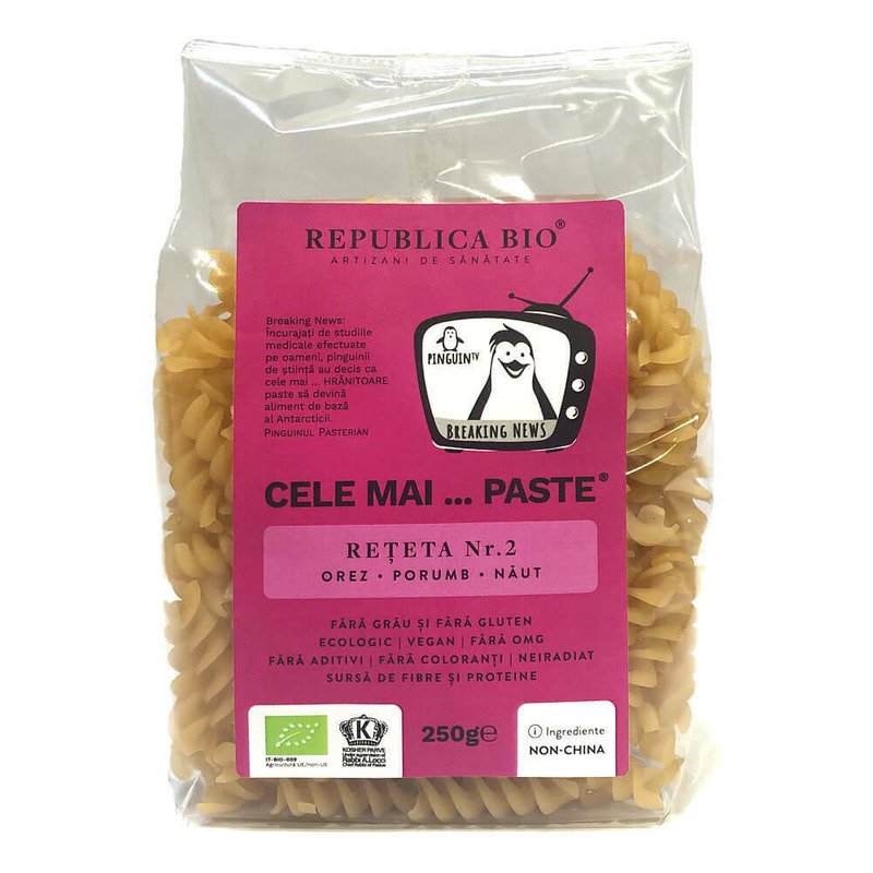 Cele mai…PASTE Reteta 2 Orez Porumb Naut, fara gluten, ecologic, 250g, Republica BIO