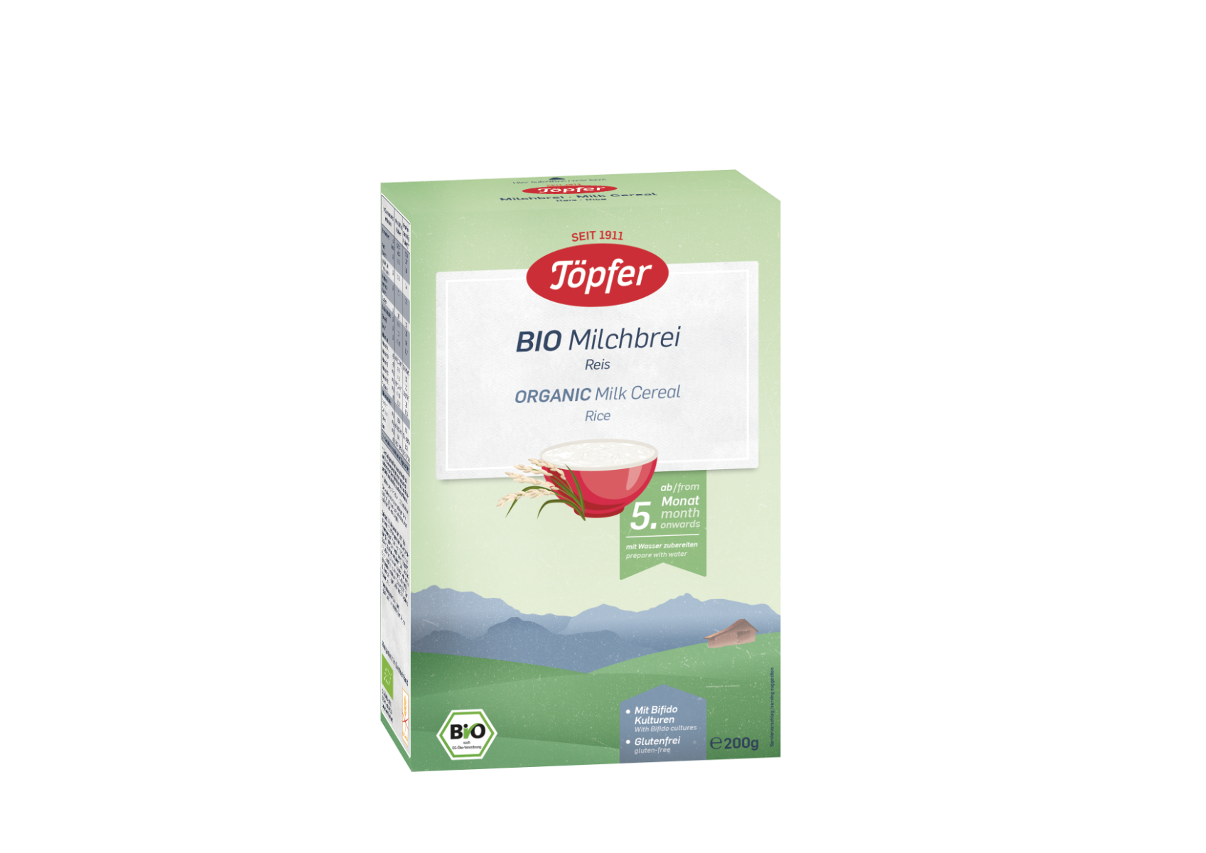 Cereale Bio orez cu lapte pentru +5 luni, 200g, Topfer