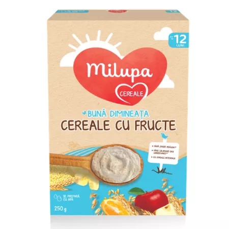 Cereale cu Fructe Buna Dimineata, +12 Luni, 250g – Milupa