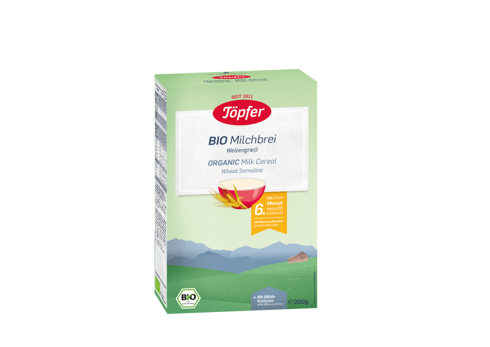 Cereale din gris de grau cu lapte, de la 6 luni, 200g, Topfer