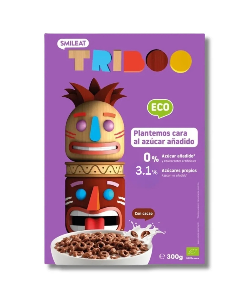 Cereale expandate Bio cu gust de ciocolata, 300g, Smileat