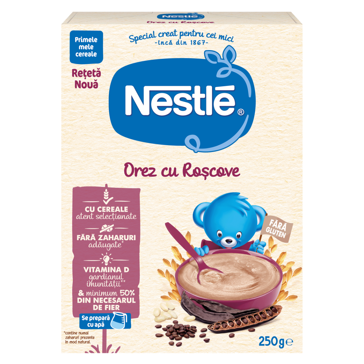 Cereale pe baza de orez si roscove +6 luni, 250g, Nestle