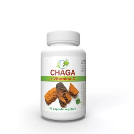 Chaga 450mg + Vitamina C, 30 capsule, Justin Pharma