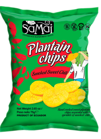 Chips de banane de gatit Sweet Smoked Chili, 75g, Samai