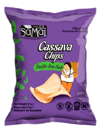 Chips de tapioca cassava cu sare de mare, 57g, Samai