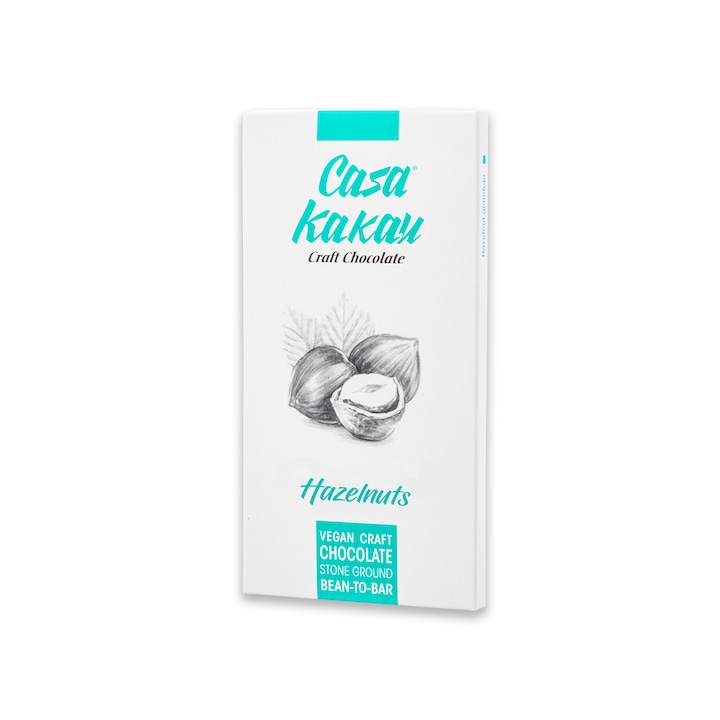 Ciocolata artizanala cu alune 57%, 70g, Casa Kakau