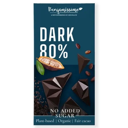 Ciocolata Bio neagra 80% cacao, 60g, Benjamissimo