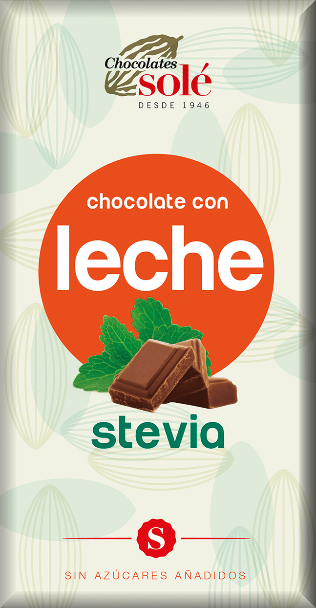 Ciocolata cu lapte minim 39% cacao, cu stevie 100g - Sole - poza 1