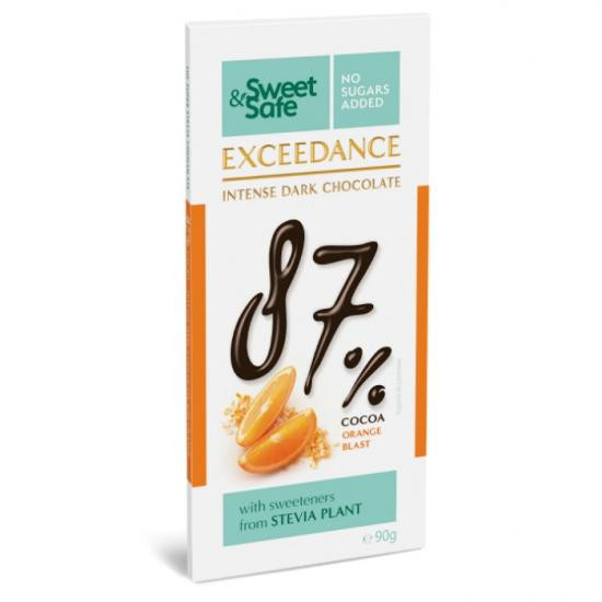 Ciocolata int. amaruie 87% portocala stevie x 90g