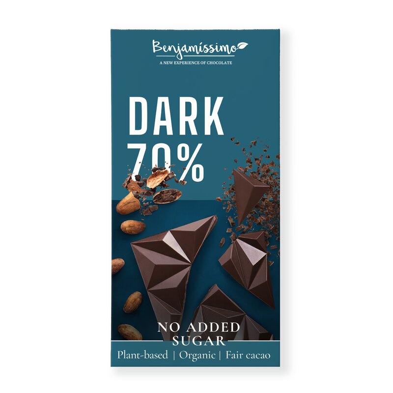 Ciocolata neagra 70%, bio, 60g, Benjamissimo