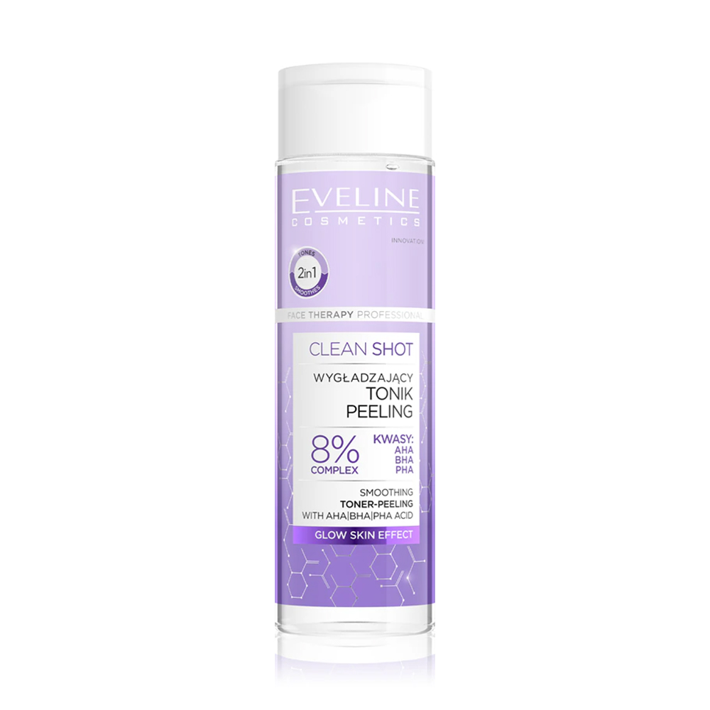 Clean shot toner netezitor cu efect de peeling, 200ml, Eveline Cosmetics