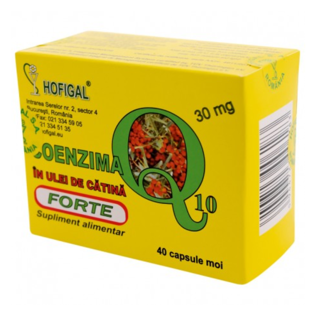 Coenzima Q10 in ulei de catina Forte 30 mg, 40 capsule, Hofigal
