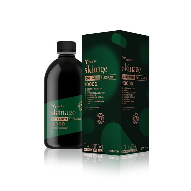 Colagen hidrolizat lichid, marin 10000 MG, gust plăcut de cirese negre, cu acid hialuronic și vitamina C, 500 ml, Skinage - poza 1