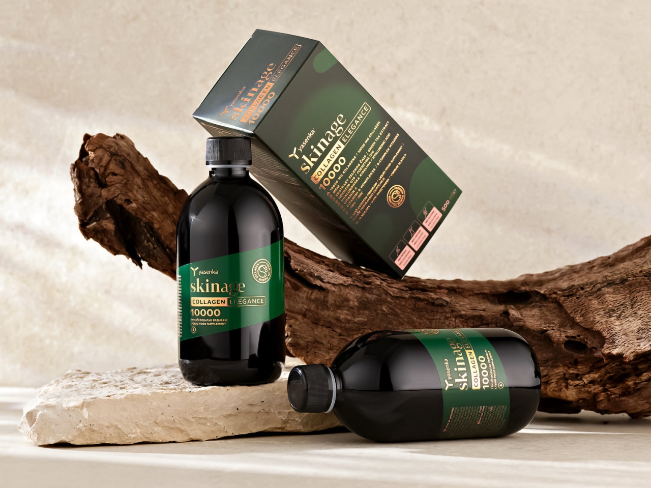 Colagen hidrolizat lichid, marin 10000 MG, gust plăcut de cirese negre, cu acid hialuronic și vitamina C, 500 ml, Skinage - poza 2