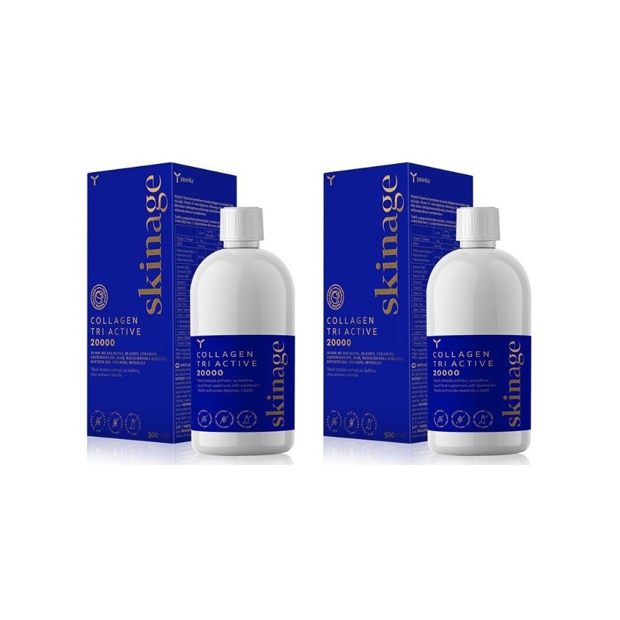 Colagen Hidrolizat, Lichid, Marin, concentrație mare de 20000mg, conține Acid Hialuronic si Coenzima Q10, cu gust de Ananas, Pachet 2 Bucăți - poza 1