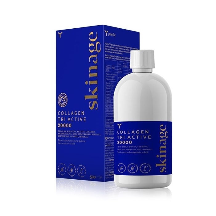 Colagen Hidrolizat, Marin, Lichid, concentrație mare de 20000 mg, contine Acid Hialuronic și Coenzima Q10, cu gust de Ananas, 500ml - poza 1