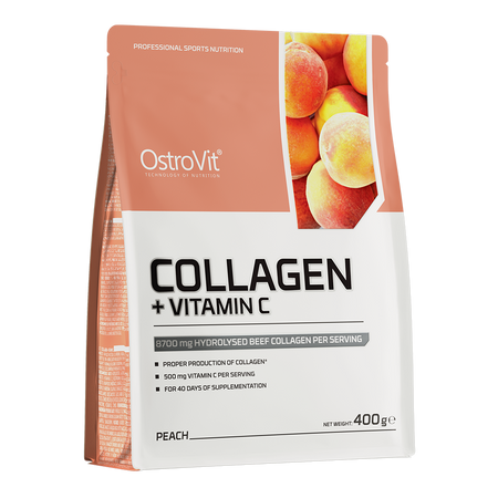 Colagen + Vitamina C cu aroma de piersici, 400g, OstroVit