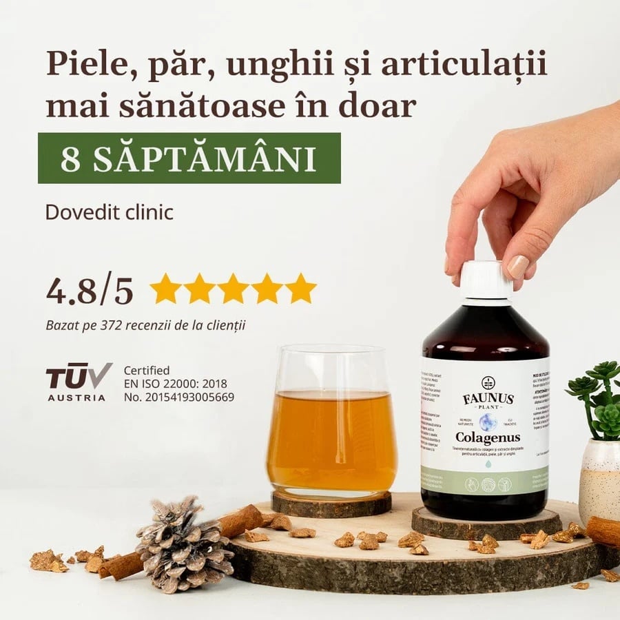 Colagenus - Colagen lichid hidrolizat. Flacon 500ml. Susține sănătatea articulațiilor, pielii, părului și unghiilor - poza 4
