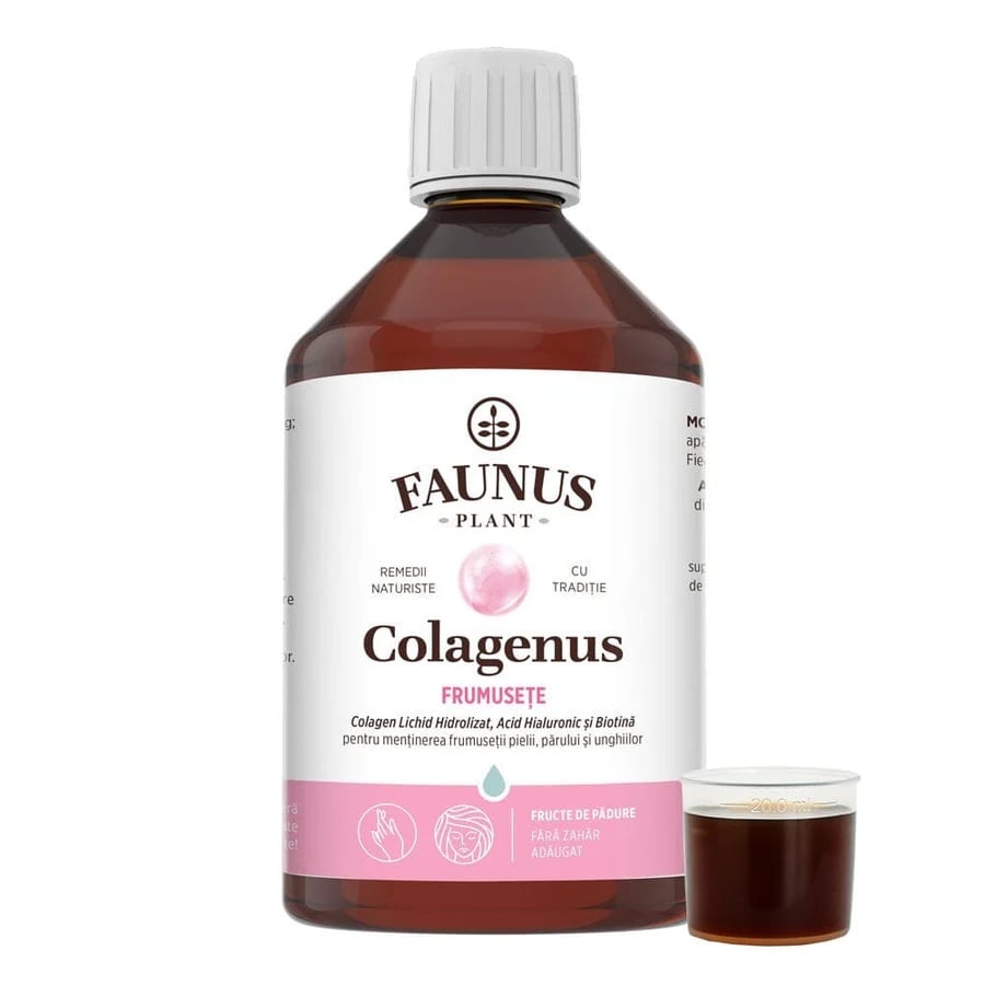 Colagenus Frumusețe - Colagen lichid hidrolizat cu acid hialuronic și biotină. Flacon 500ml. Susține sănătatea și frumusețea pielii, unghiilor și părului. Reduce ridurile și căderea părului. Întărește unghiile - poza 1