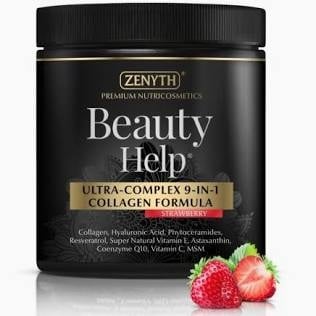 Collagen Formula cu aroma de capsuni Beauty Help, 300 g, Zenyth