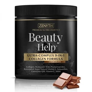 Collagen Formula cu aroma de ciocolata Beauty Help, 300 g, Zenyth