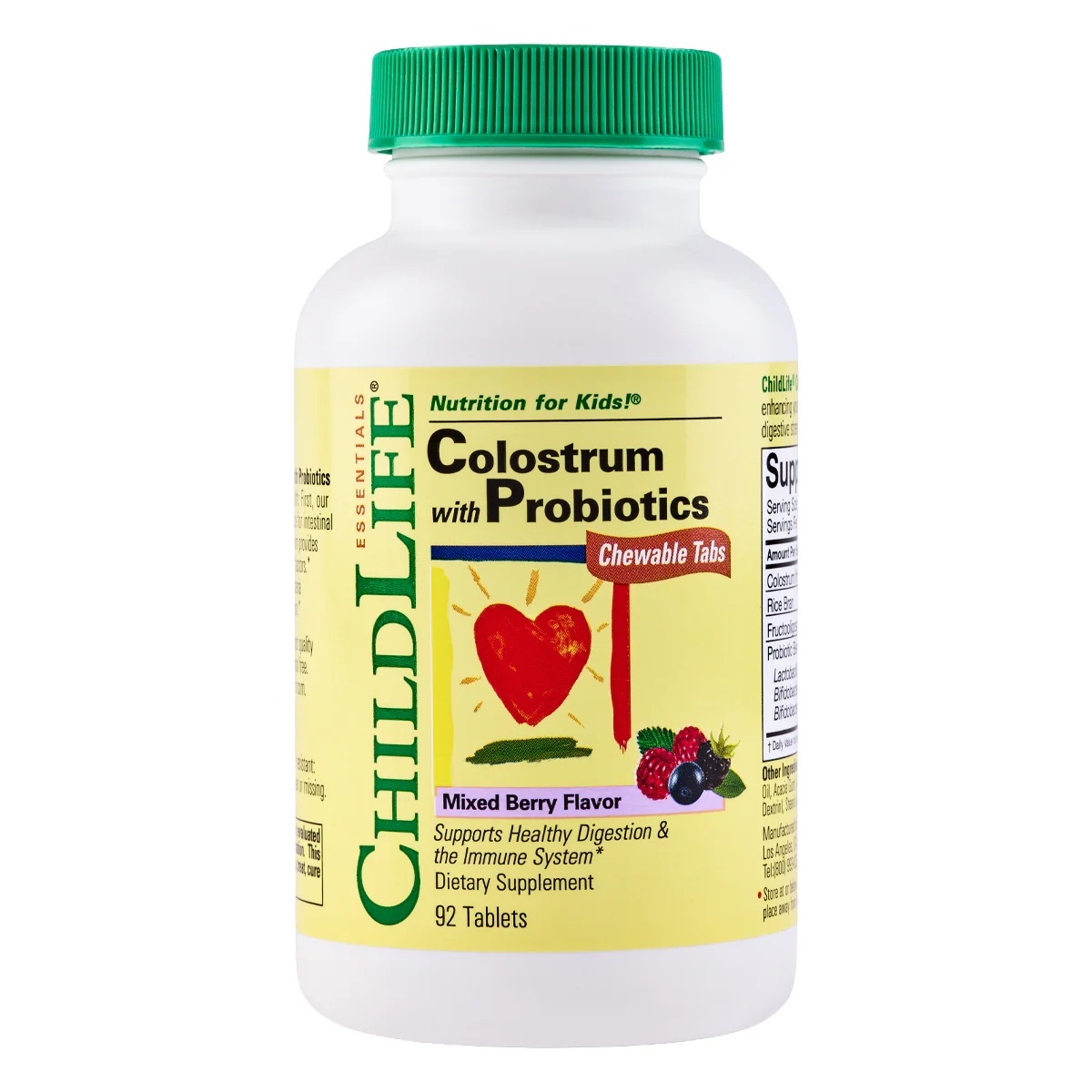 Colostrum with Probiotics Chewable Tabs, 92 tablete masticabile, Childlife Essentials