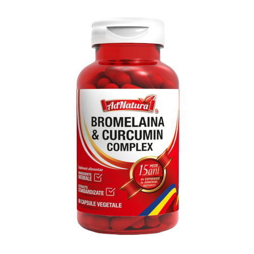 Complex de Bromelaina si Curcumin, 60 capsule, AdNatura
