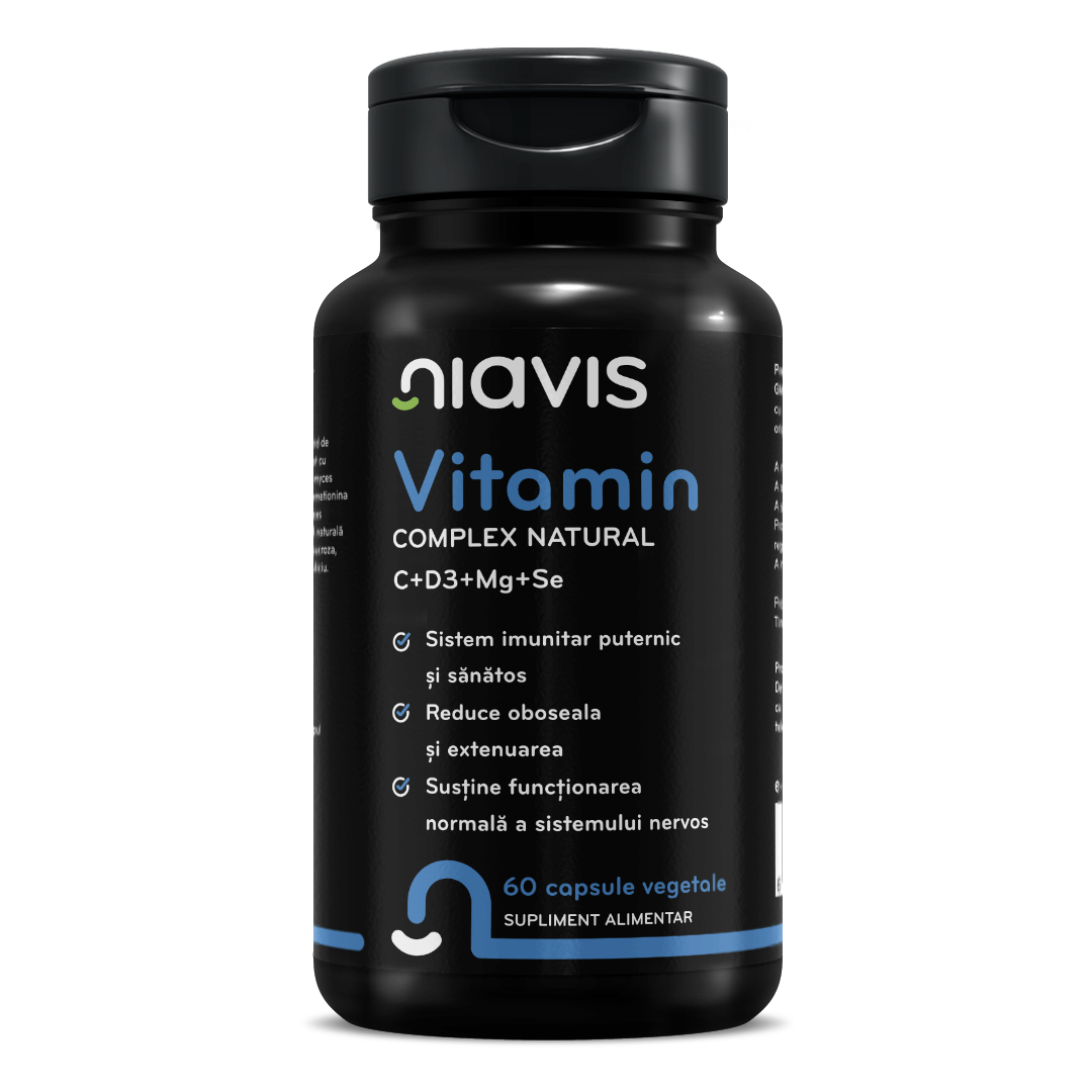 Complex natural Vitamin C + D3 + MG + SE, 60 capsule, Niavis