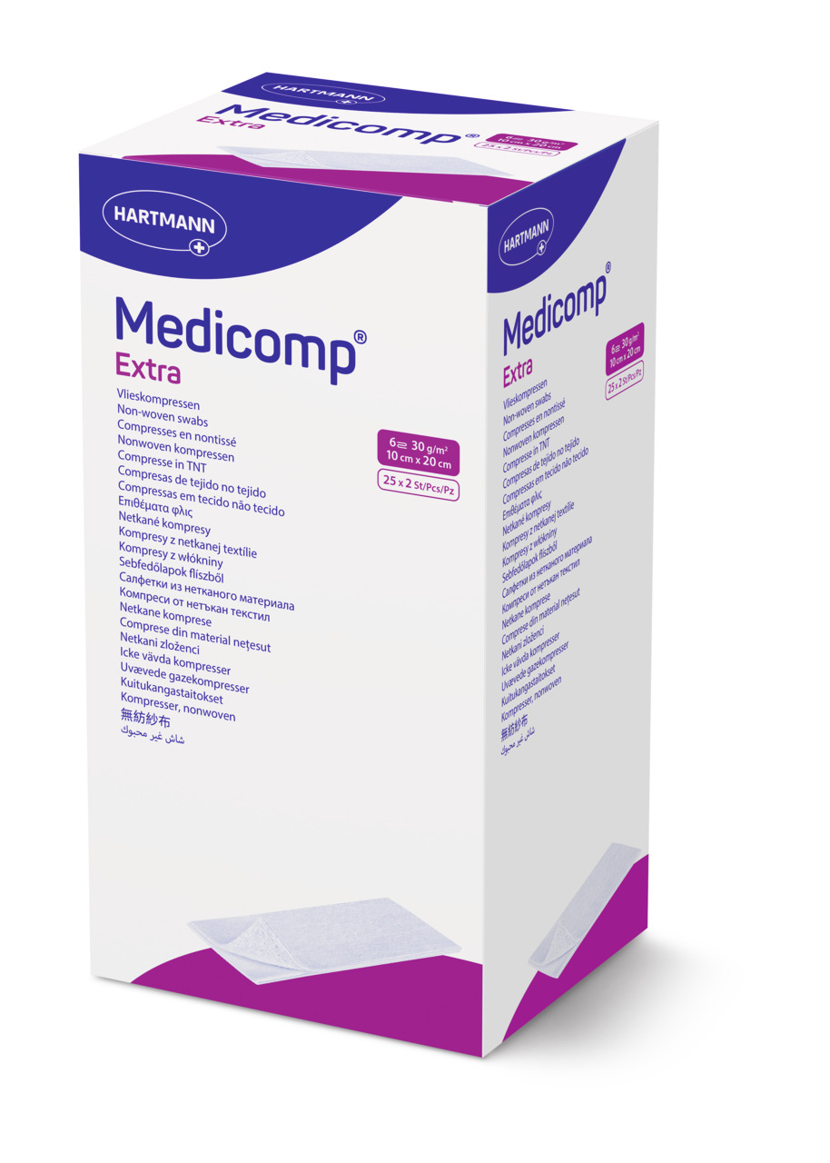 Comprese sterile Medicomp Extra, 10 x 20 cm, Hartmann | 25 bucati