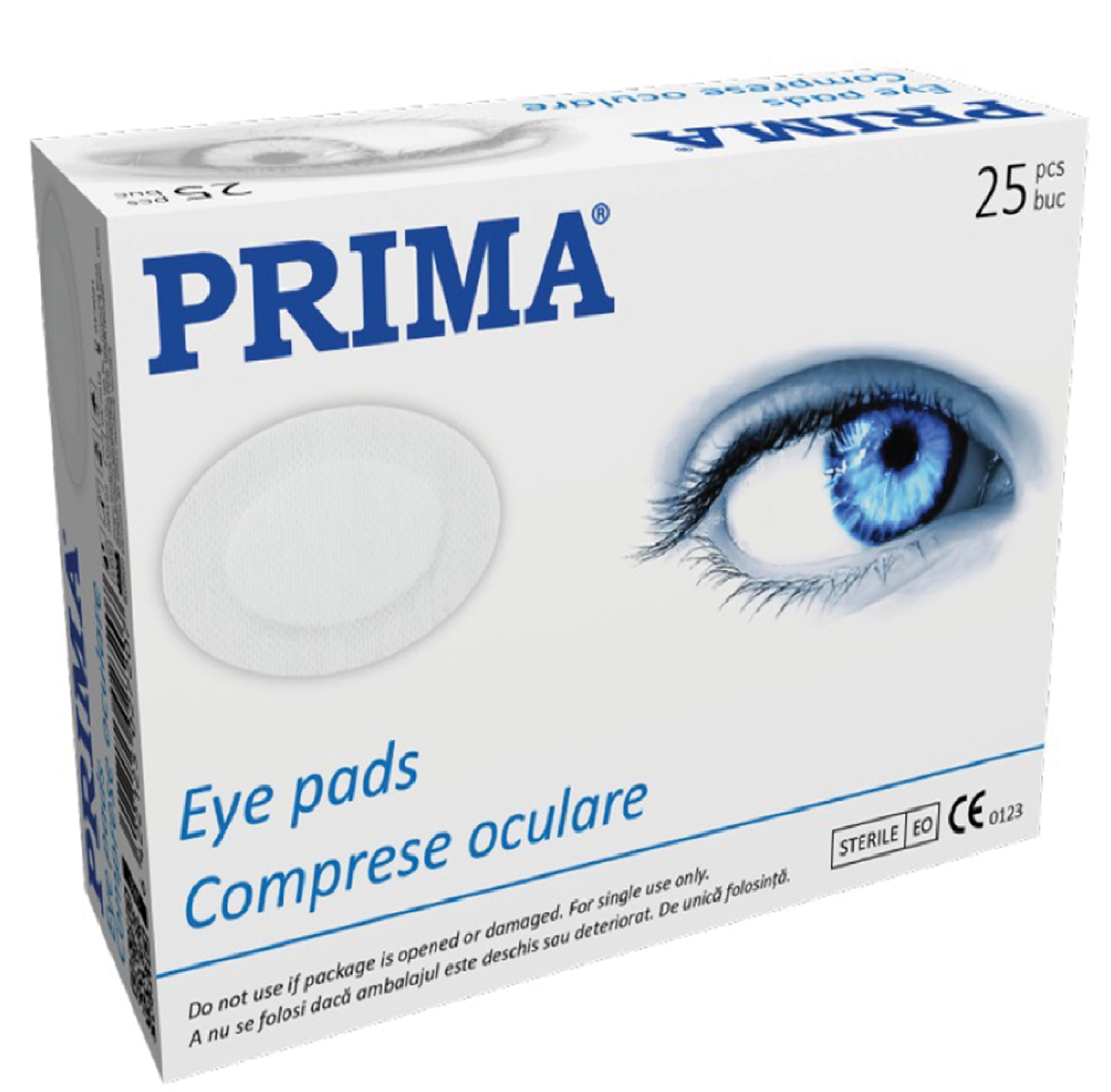 Comprese sterile oculare adezive, PRIMA, 56x70cm, 25 bucati