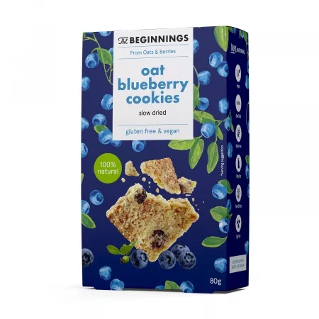 Cookies din ovaz cu afine, 80g, The Beginnings