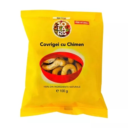 Covrigei din faina integrala si chimen, 100 g, Solaris