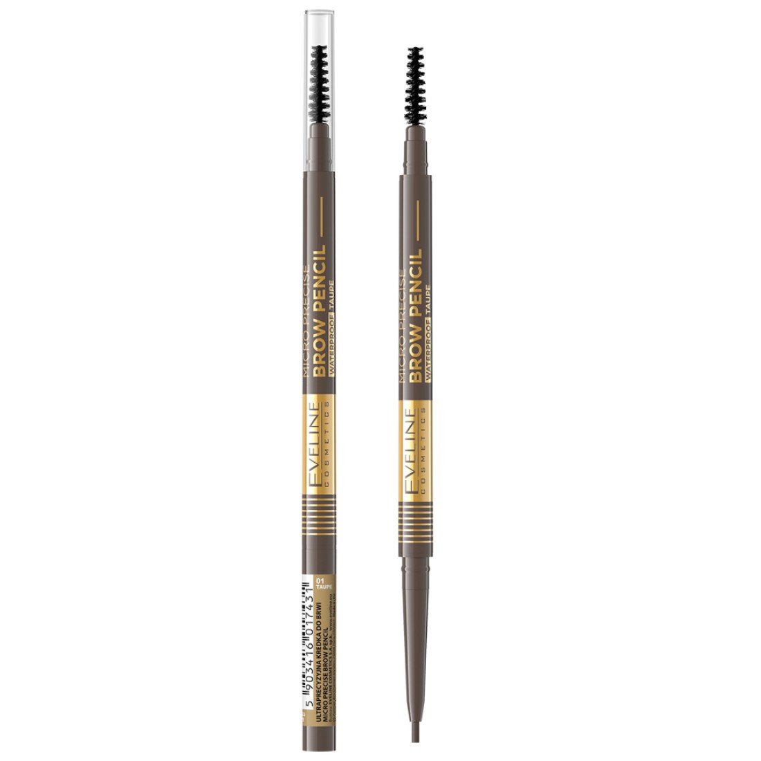 Creion de sprancene Micro Precision 01 Taupe, 0.6g, Eveline Cosmetics