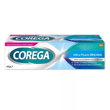 Crema adeziva pentru proteza dentara Corega Ultra Fixare Original, 40g