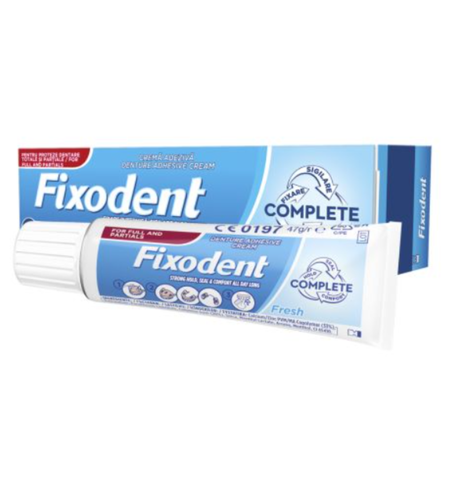 Crema adeziva pentru proteza fixare puternica Complete Fresh, Fixodent | 47 g