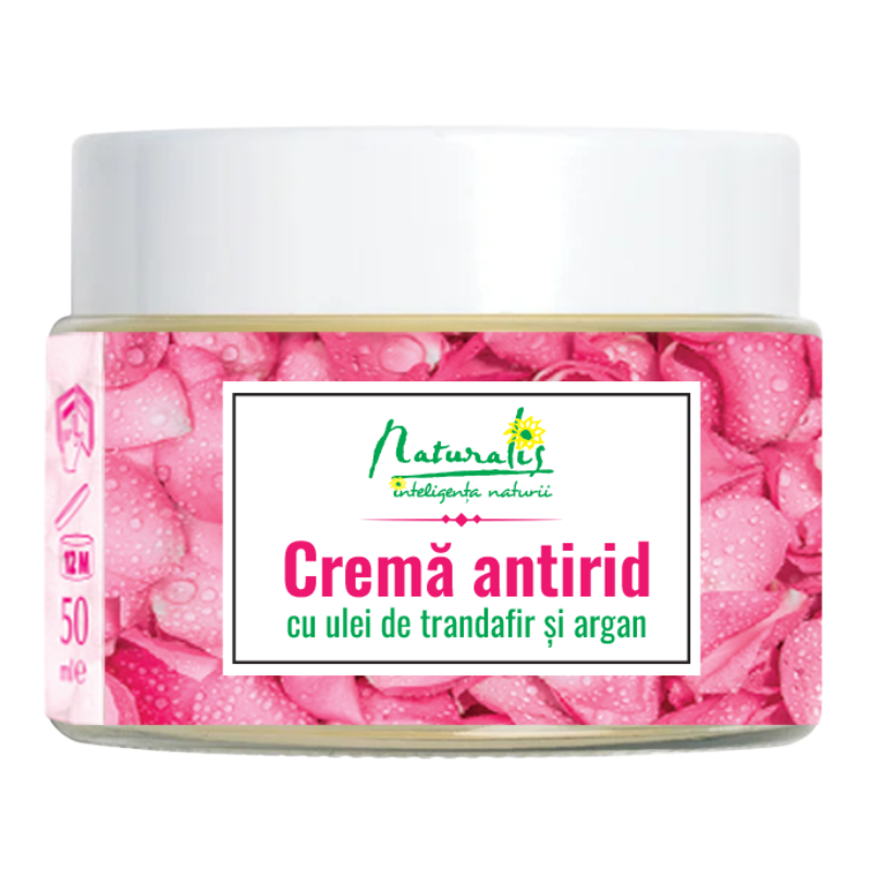 Crema antirid cu ulei de trandafiri si ulei de argan, 50 ml, Naturalis